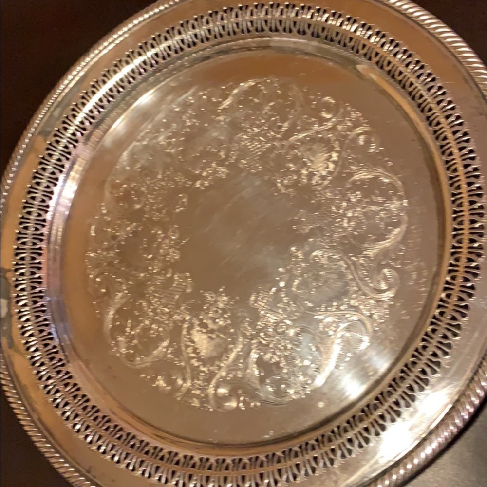 Wm Rogers 170 silver plate 12.5” round platter